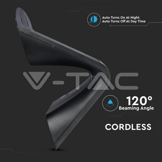 Lámpara de pared solar LED 6.8W Blanco Natural Cuerpo Negro - 8