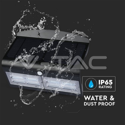 Lámpara de pared solar LED 6.8W Blanco Natural Cuerpo Negro - 9