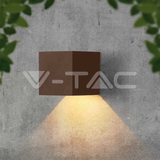 9W COB LED Solar Wall Light Battery 1x2600mAh 16HRS 4000K Corten Body IP65 - 11