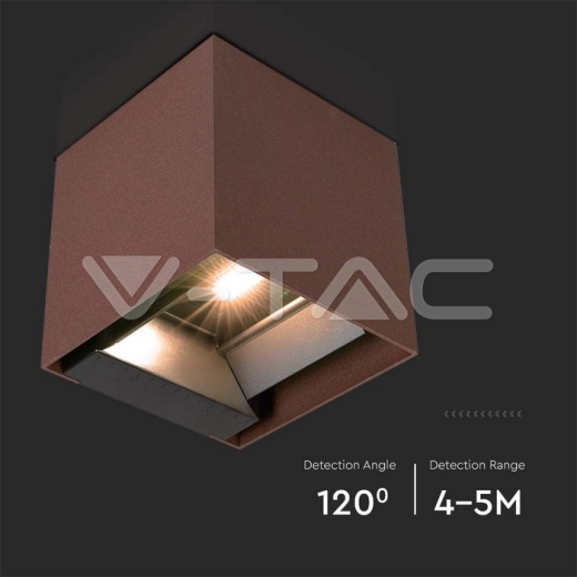 9W COB LED Solar Wall Light Battery 1x2600mAh 16HRS 4000K Corten Body IP65 - 6