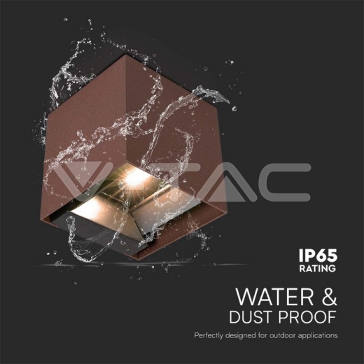 9W COB LED Solar Wall Light Battery 1x2600mAh 16HRS 4000K Corten Body IP65 - 7