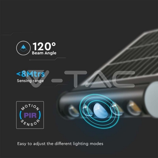 Aplique solar LED de 8W 6000K - 12