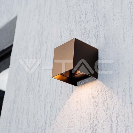 9W COB LED Solar Wall Light Battery 1x2600mAh 16HRS 3000K Corten Body IP65 - 12