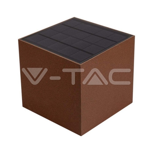 9W COB LED Solar Wall Light Battery 1x2600mAh 16HRS 3000K Corten Body IP65 - 2