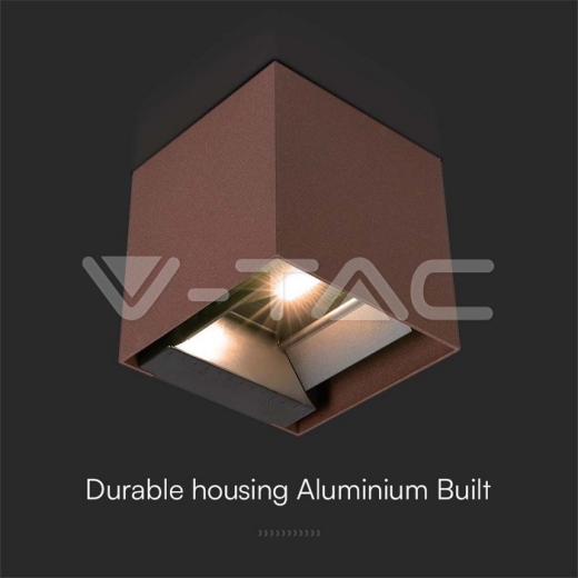 9W COB LED Solar Wall Light Battery 1x2600mAh 16HRS 3000K Corten Body IP65 - 5