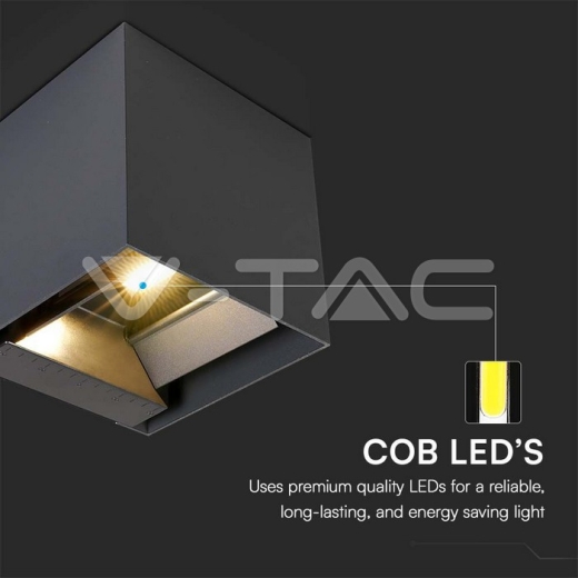 9W COB LED Luz de pared solar Batería 1x2600mAh 16horas 3000K Cuerpo negro IP65 - 3