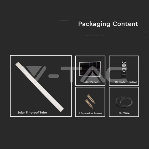 LED Solar Tri-Proof Tube Light 18W Sensor and RF Control 3 in 1 IP65 - 13