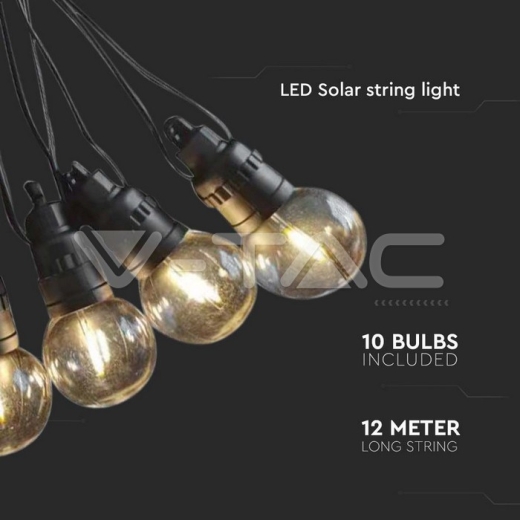 Guirnalda LED Solar Bombilla 0.5W 12m. con control remoto - 8