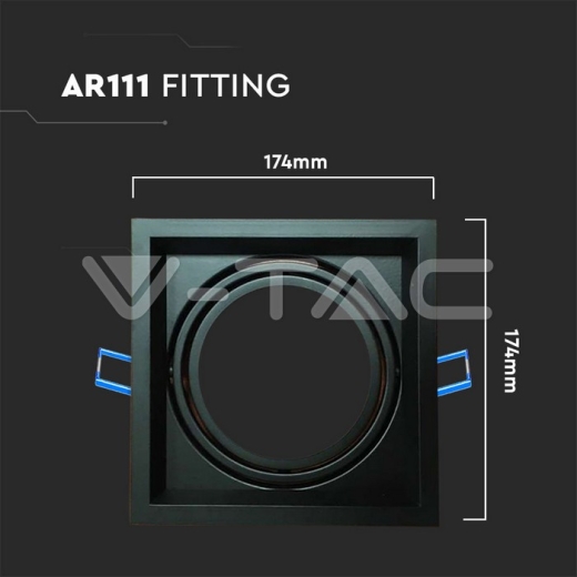 Aro 1 x AR111 negro - 3