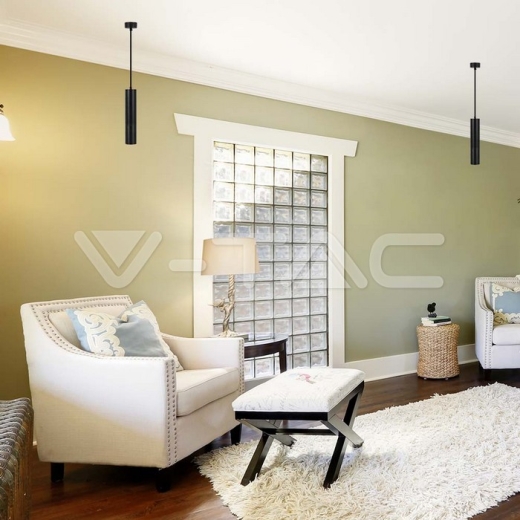 Aro colgante 1xGU10 negro D:60x300mm - 7