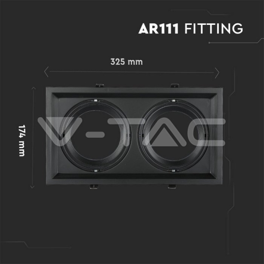 Aro 2 x AR111 negro - 8