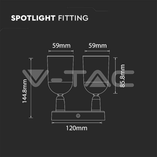 Lámpara de pared 2 x GU10 cuerpo Blanco - 4