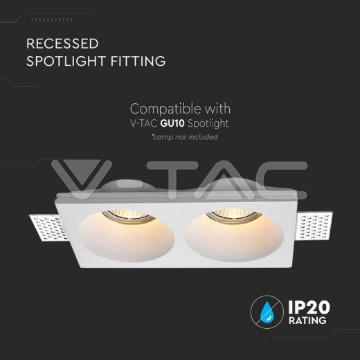 Aplique de Escayola 2xGU10 Redondo Blanco - 2