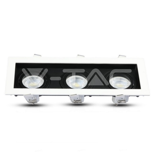 3 x GU10 Fitting Square White, Black - 2