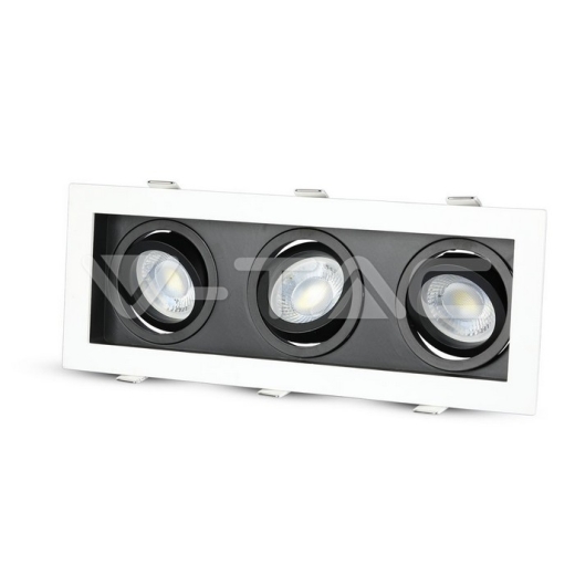 3 x GU10 Fitting Square White, Black - 3