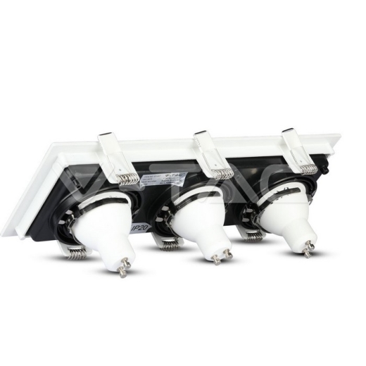 3 x GU10 Fitting Square White, Black - 4