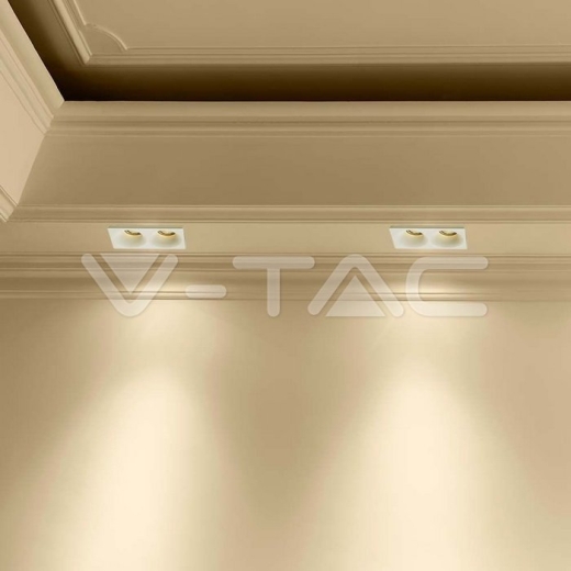 2xGU10 Fitting Gypsum Round White - 4