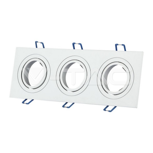 3 x GU10 Housing Square White - 1