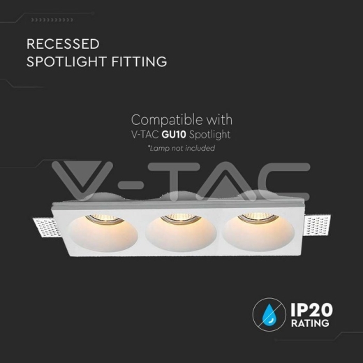 Aplique de Escayola 3xGU10 Redondo Blanco - 2