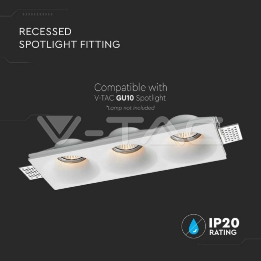 Aplique de Escayola 3xGU10 Redondo Blanco - 2