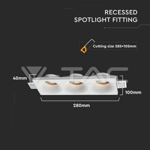 Aplique de Escayola 3xGU10 Redondo Blanco - 3