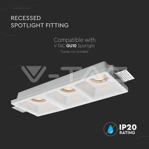 Aplique de Escayola 3xGU10 Redondo Blanco - 2