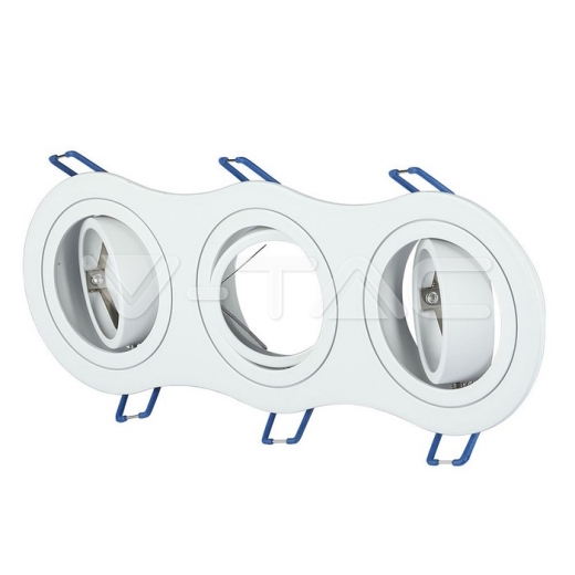 3 x GU10 Housing Round White - 1