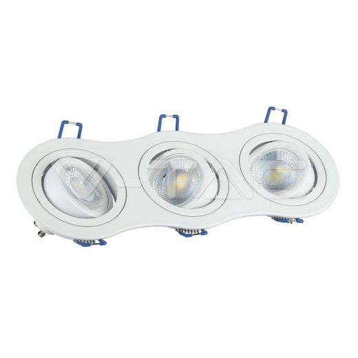 3 x GU10 Housing Round White - 2