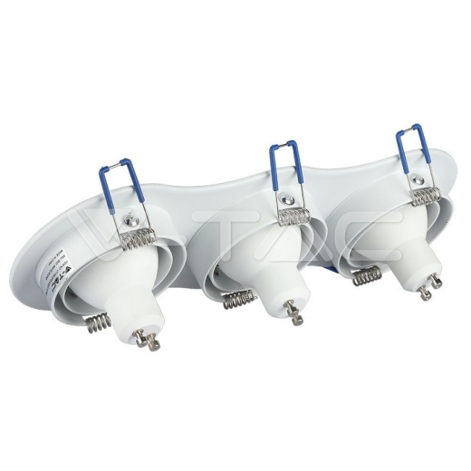 3 x GU10 Housing Round White - 8