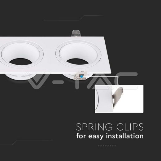 GU10 3 Head Spotlight Fitting Iron+PC, White+White - 3