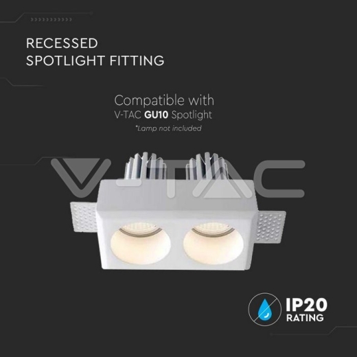 Aplique de Escayola 2xGU10 Redondo Blanco - 2