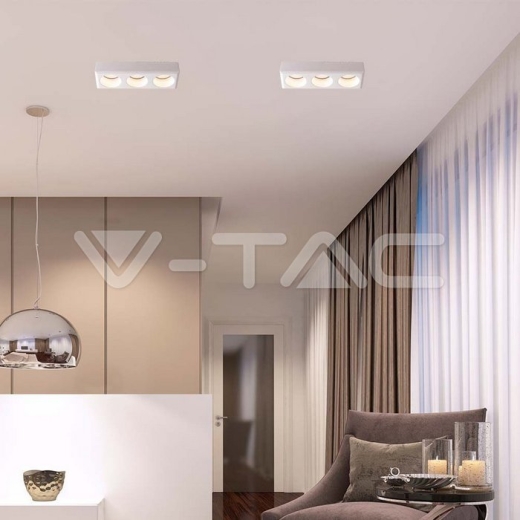 Aplique de Escayola 3xGU10 Redondo Blanco - 4