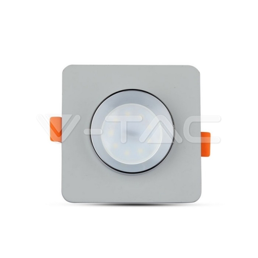GU10 Fitting Concrete Metal Grey Recessed Light Chrome Bottom Square - 2
