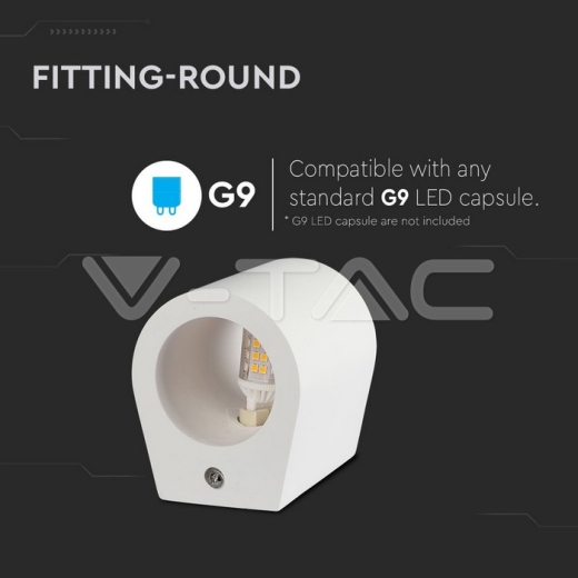 G9 Fitting redondo color blanco - 5