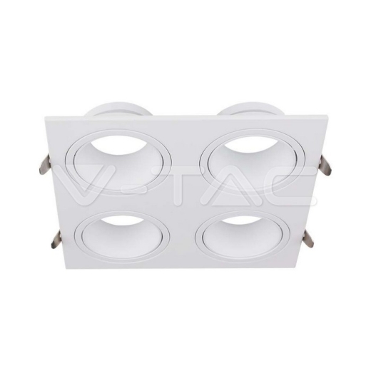 GU10 4 Head Spotlight Fitting Iron+PC, White+White - 1