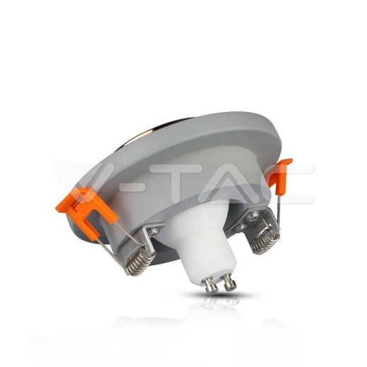 GU10 Fitting Concrete Metal Grey Recessed Light Rose Gold Round - 3