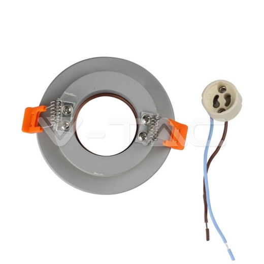 GU10 Fitting Concrete Metal Grey Recessed Light Rose Gold Round - 4