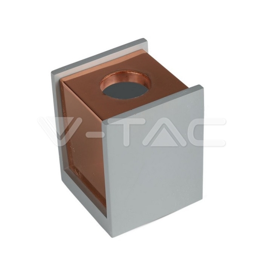 GU10 Fitting Concrete Surface Matt Rose Gold Bottom Square - 1