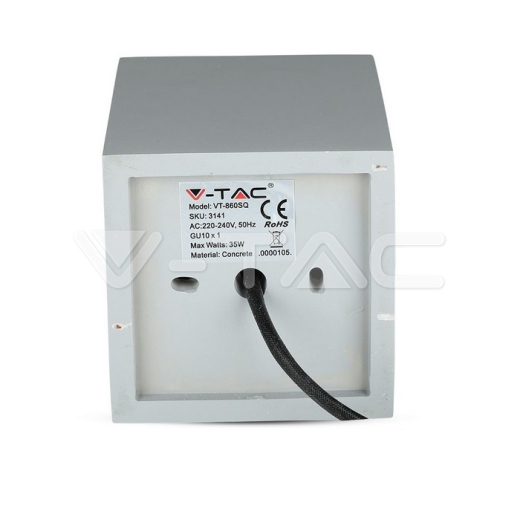 GU10 Fitting Concrete Surface Matt Rose Gold Bottom Square - 5