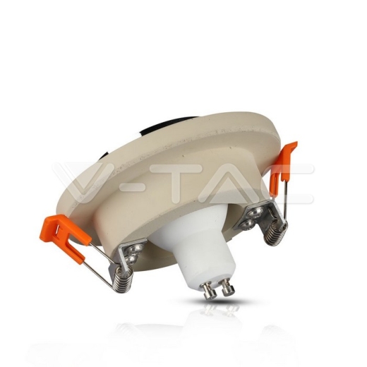 GU10 Fitting Concrete Metal Off White Recessed Light Chrome Round - 3