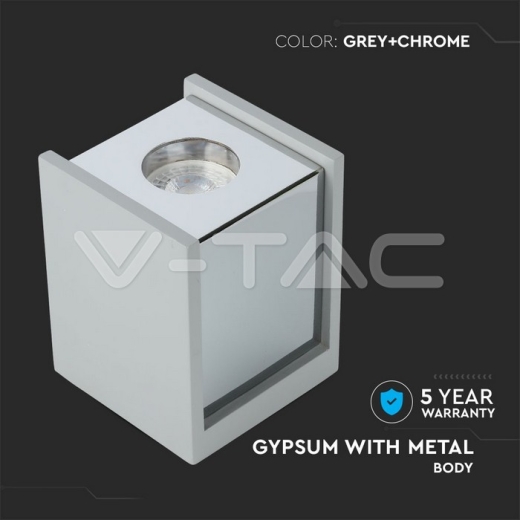 GU10 Fitting Concrete Surface Chrome Bottom Square - 7
