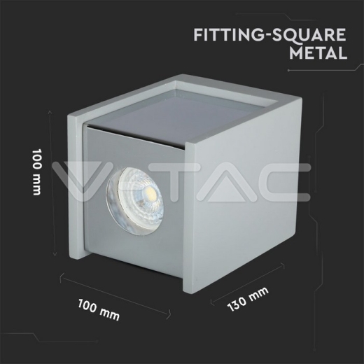 GU10 Fitting Concrete Surface Chrome Bottom Square - 9
