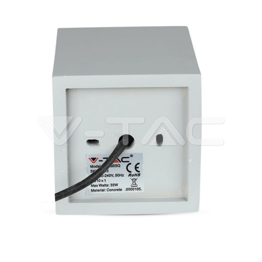 GU10 Fitting Concrete Surface Gun Black Bottom Square - 5