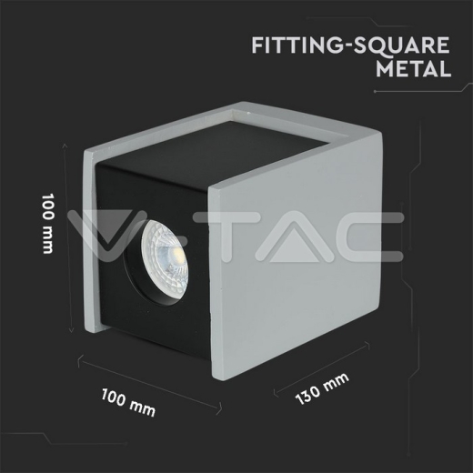 GU10 Fitting Concrete Surface Gun Black Bottom Square - 9