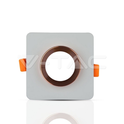 GU10 Fitting Gypsum Metal Grey Plaster Matt Rose Gold, Square, Recessed - 2