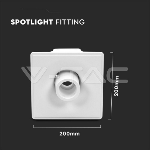 GU10 Fitting Gypsum Designer Ceiling Movable White Bottom Square - 4