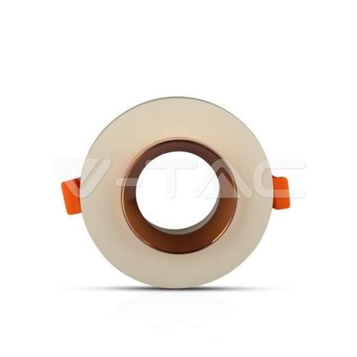 GU10 Fitting yeso/hormigón con aro oro rosado, cuerpo redondo - 2