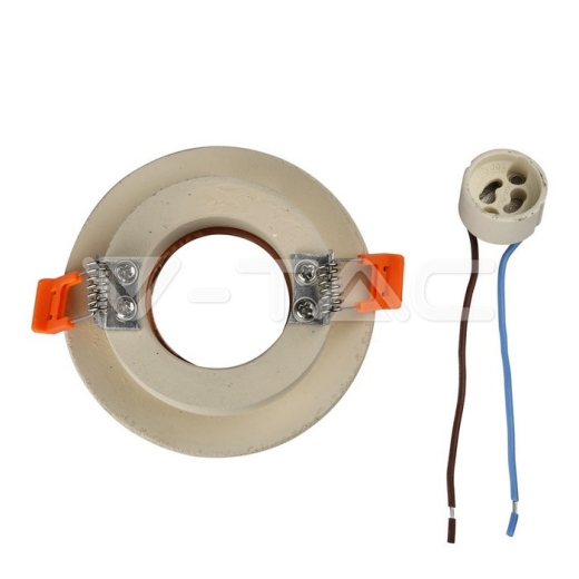 GU10 Fitting yeso/hormigón con aro oro rosado, cuerpo redondo - 4