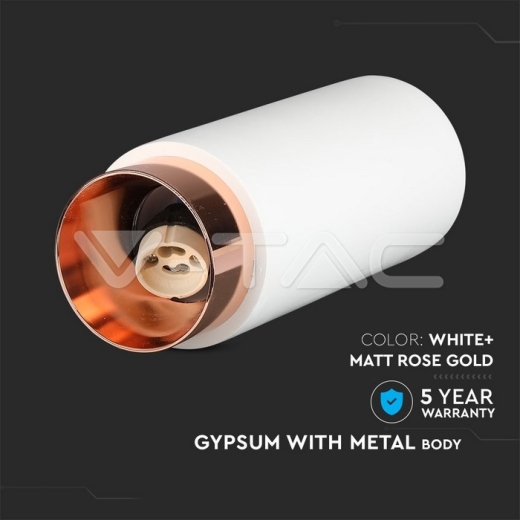 GU10 Fitting de superficie yeso con base de metal oro rosa - 6