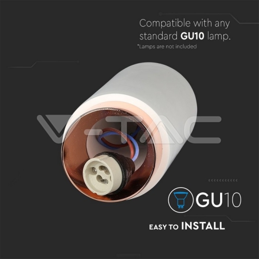 GU10 Fitting de superficie yeso con base de metal oro rosa - 7